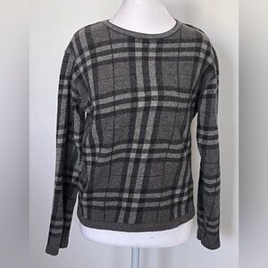 Burberry Charcoal Plaid Women's Sweater